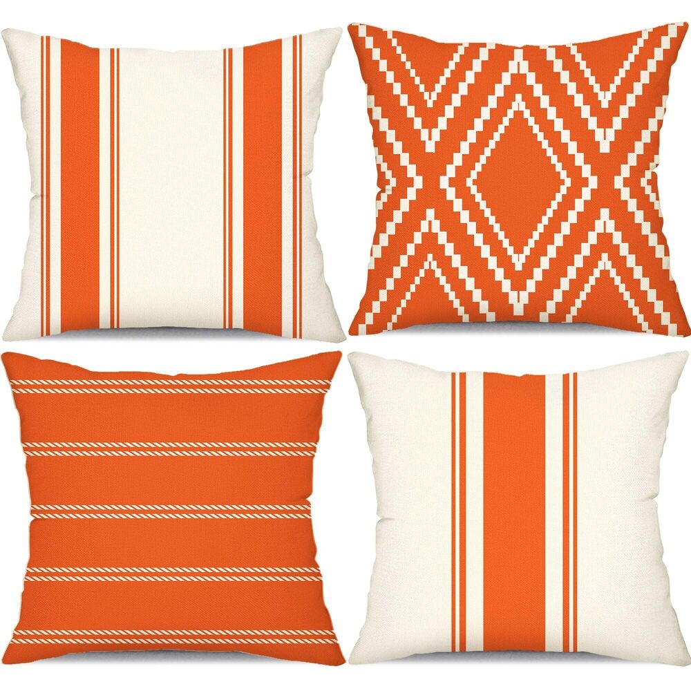 3865 Outdoor Pillow Covers 20x20 Inch Set of 4 Waterproof Modern Geometry